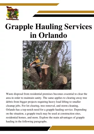 Grapple Hauling Services in Orlando - Tree Monkeys