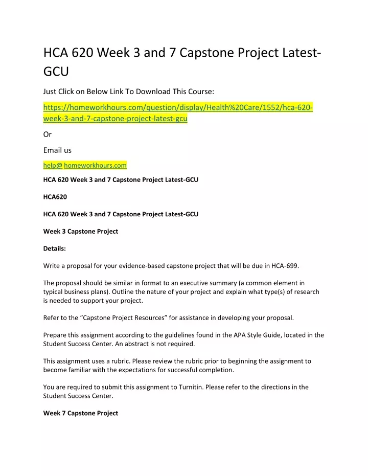 what is a capstone project gcu