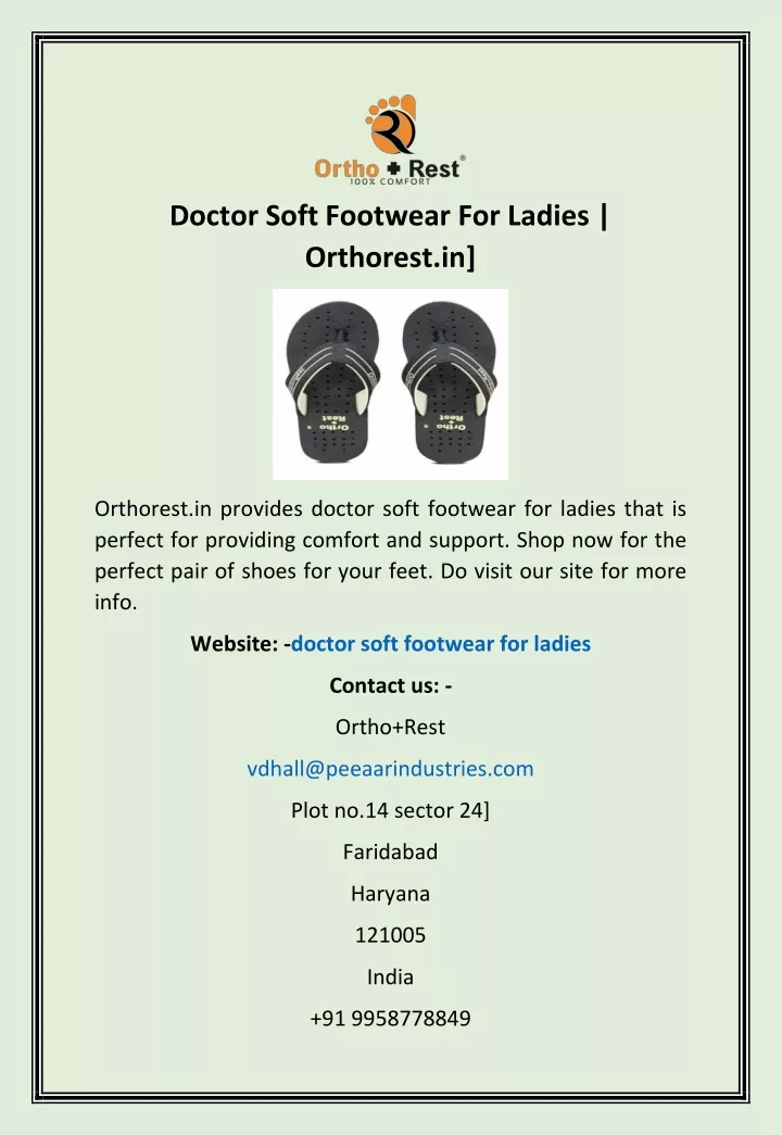 doctor soft footwear for ladies orthorest in