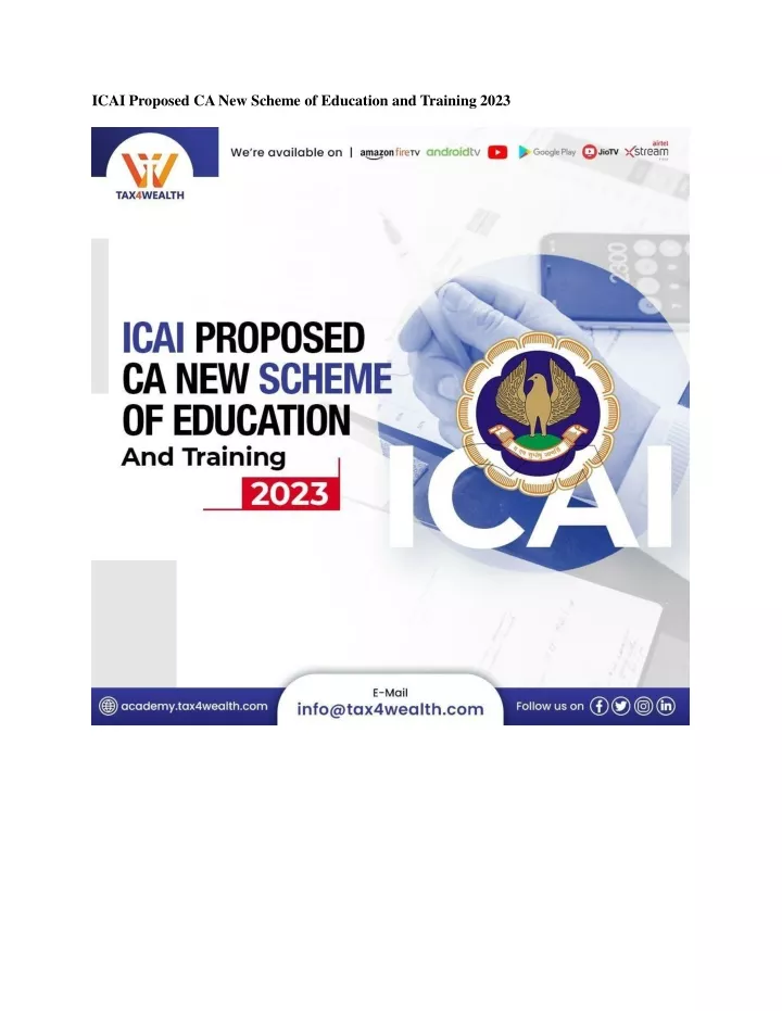 icai proposed ca new scheme of education