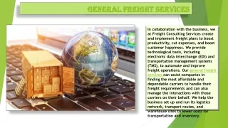 Freight consulting services
