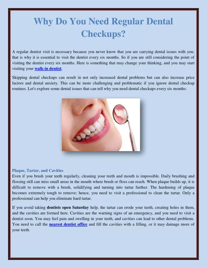 why do you need regular dental checkups