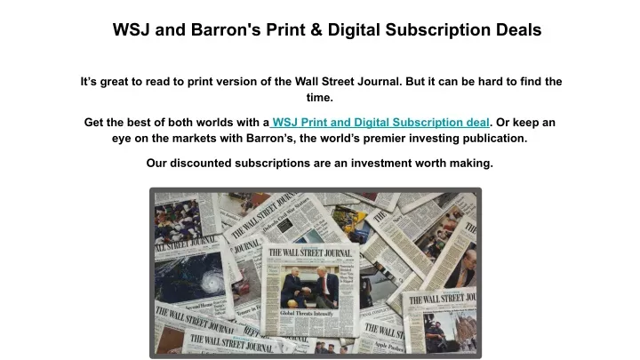 wsj and barron s print digital subscription deals