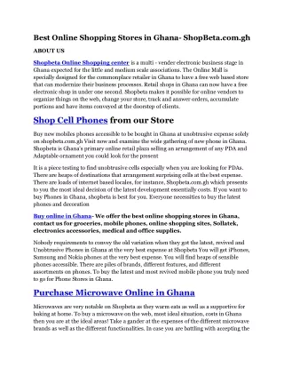 best online shopping stores in ghana shopbeta