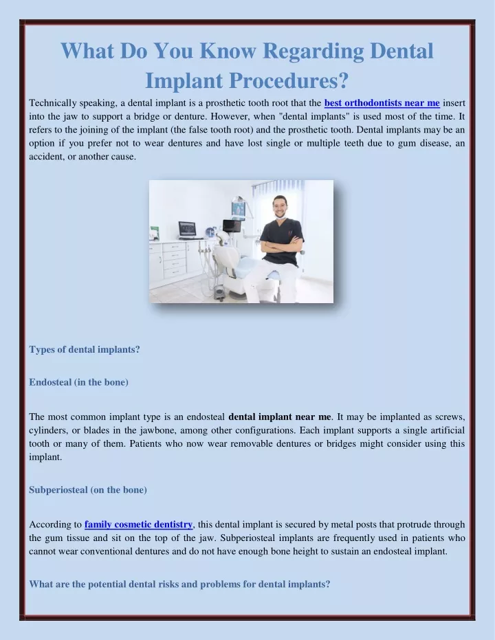 what do you know regarding dental implant