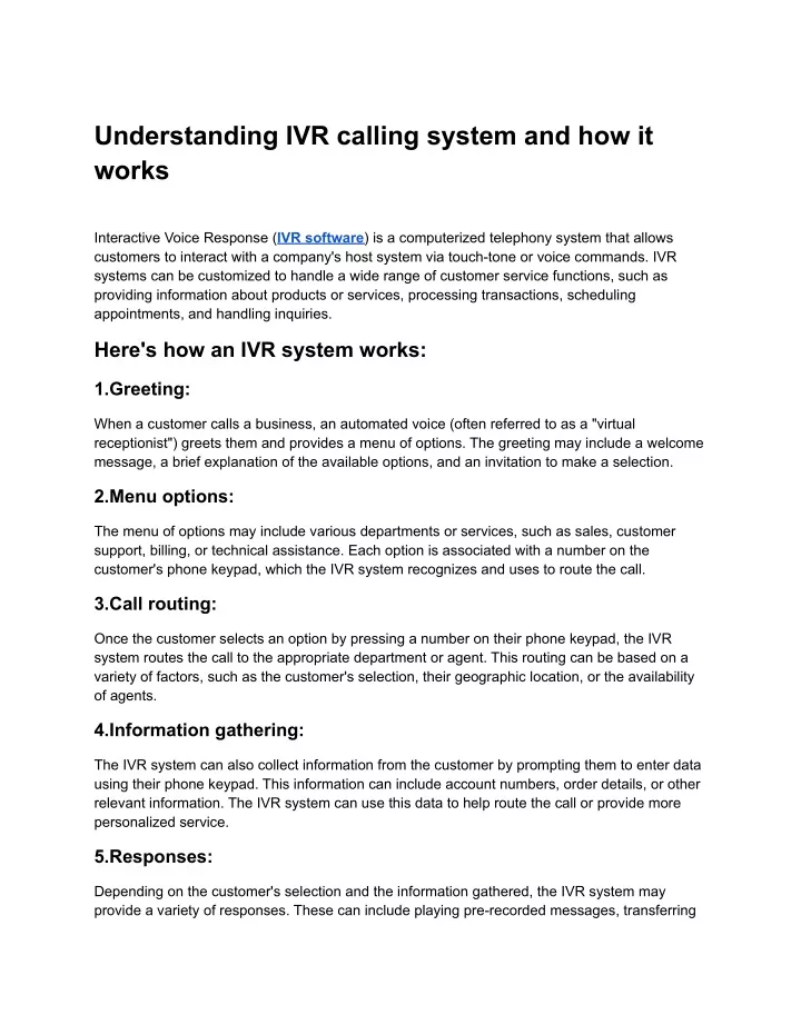 understanding ivr calling system and how it works