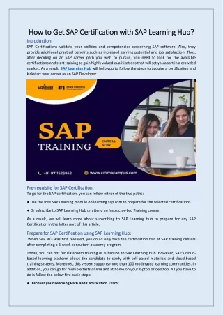 how to get sap certification with