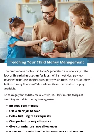 teaching your child money management