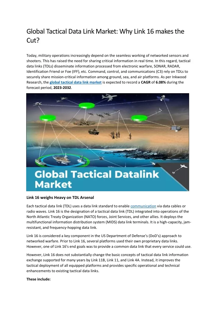 global tactical data link market why link