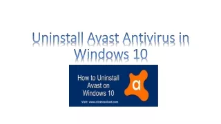 Uninstall Avast Antivirus in Windows 10