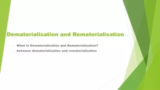 dematerialisation and rematerialisation