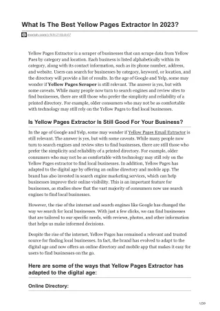 what is the best yellow pages extractor in 2023
