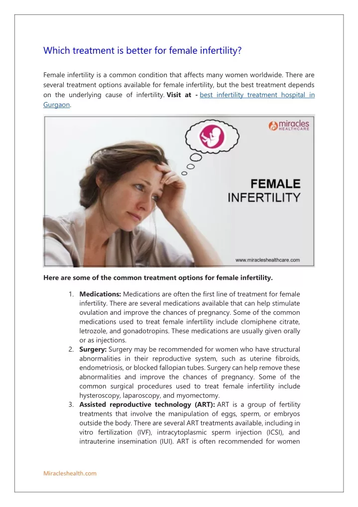 which treatment is better for female infertility