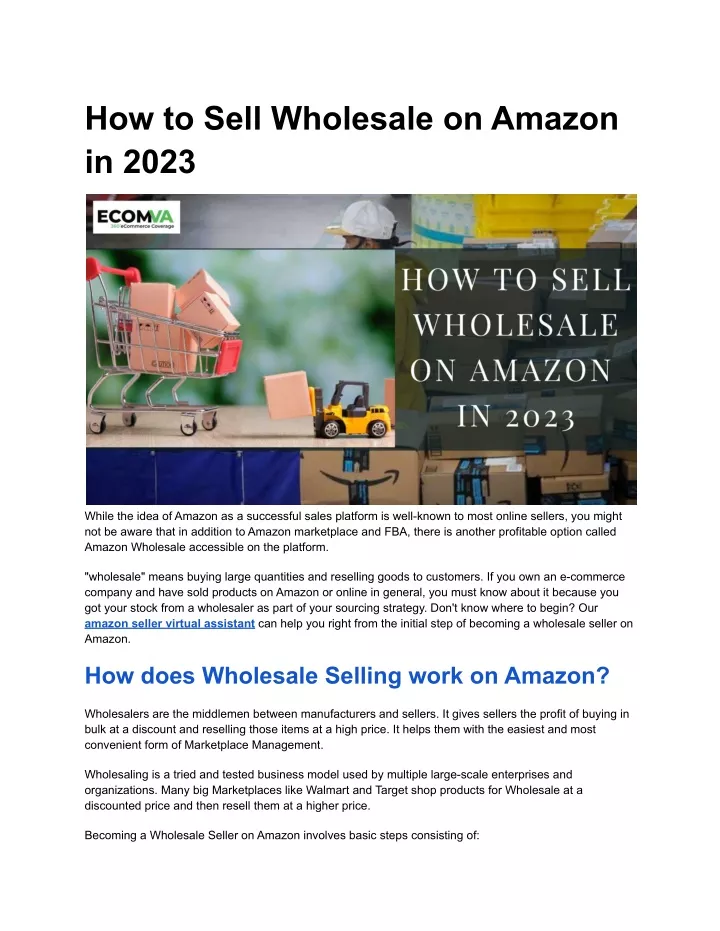 PPT   How To Sell Wholesale On Amazon In 2023 PowerPoint Presentation