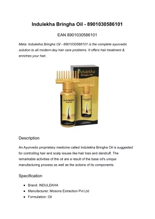indulekha bringha oil 8901030586101