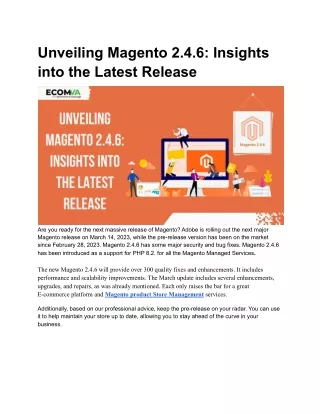 unveiling magento 2 4 6 insights into the latest