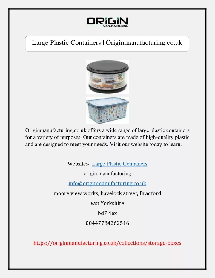 large plastic containers originmanufacturing co uk