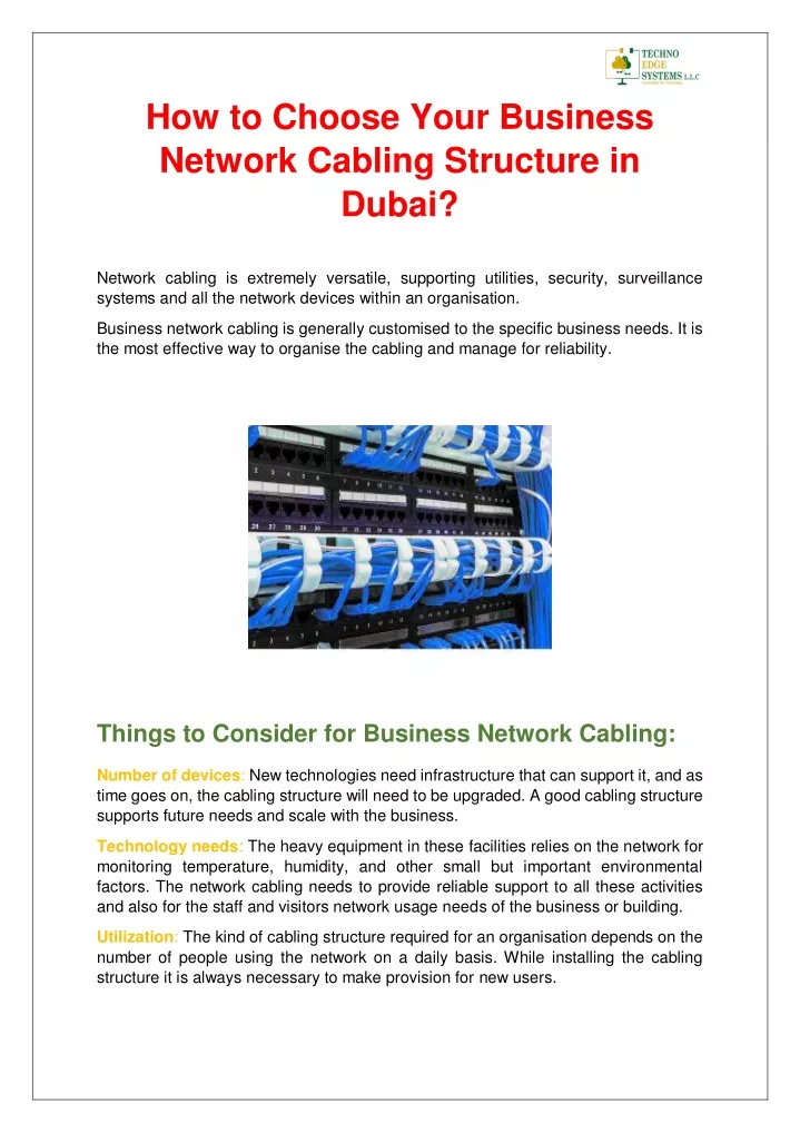 how to choose your business network cabling