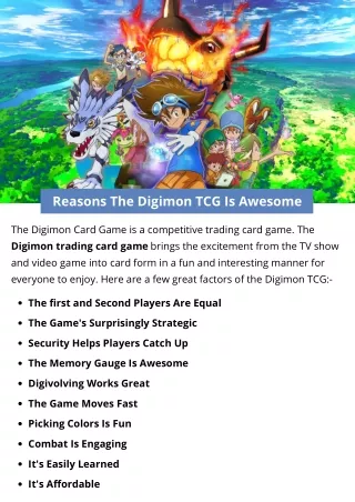 reasons the digimon tcg is awesome