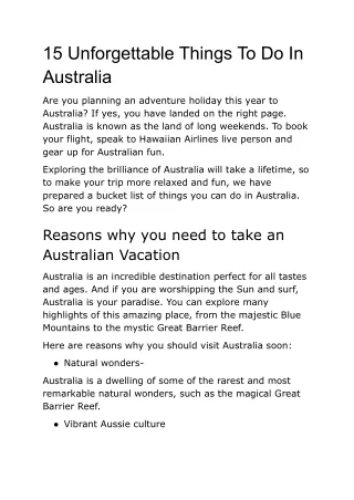 15 Unforgettable Things To Do In Australia