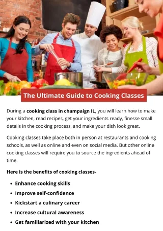 the ultimate guide to cooking classes