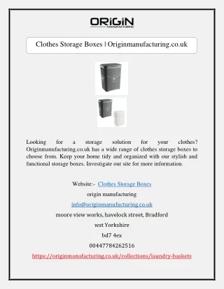 Clothes Storage Boxes | Originmanufacturing.co.uk