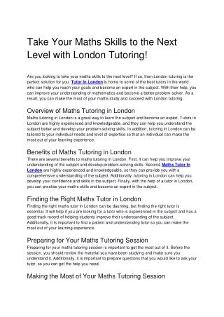 take your maths skills to the next level with