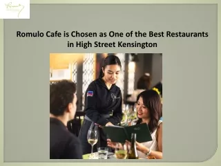 romulo cafe is chosen as one of the best