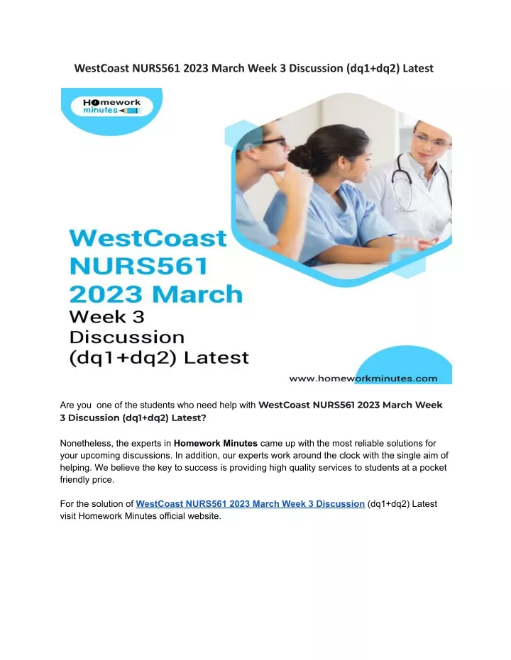 westcoast nurs561 2023 march week 3 discussion