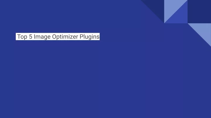 top 5 image optimizer plugins