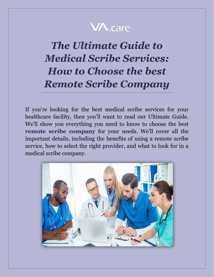 the ultimate guide to medical scribe services