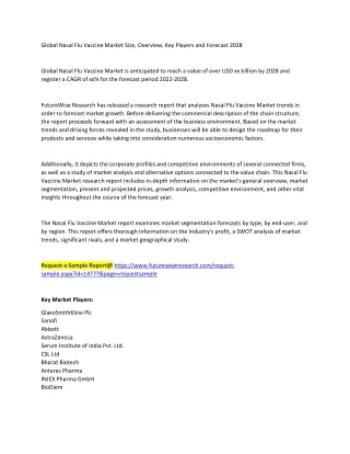 global nasal flu vaccine market size overview