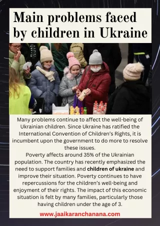 Main problems faced by children in Ukraine