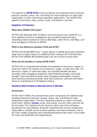 the specific for astm a193 covers composite
