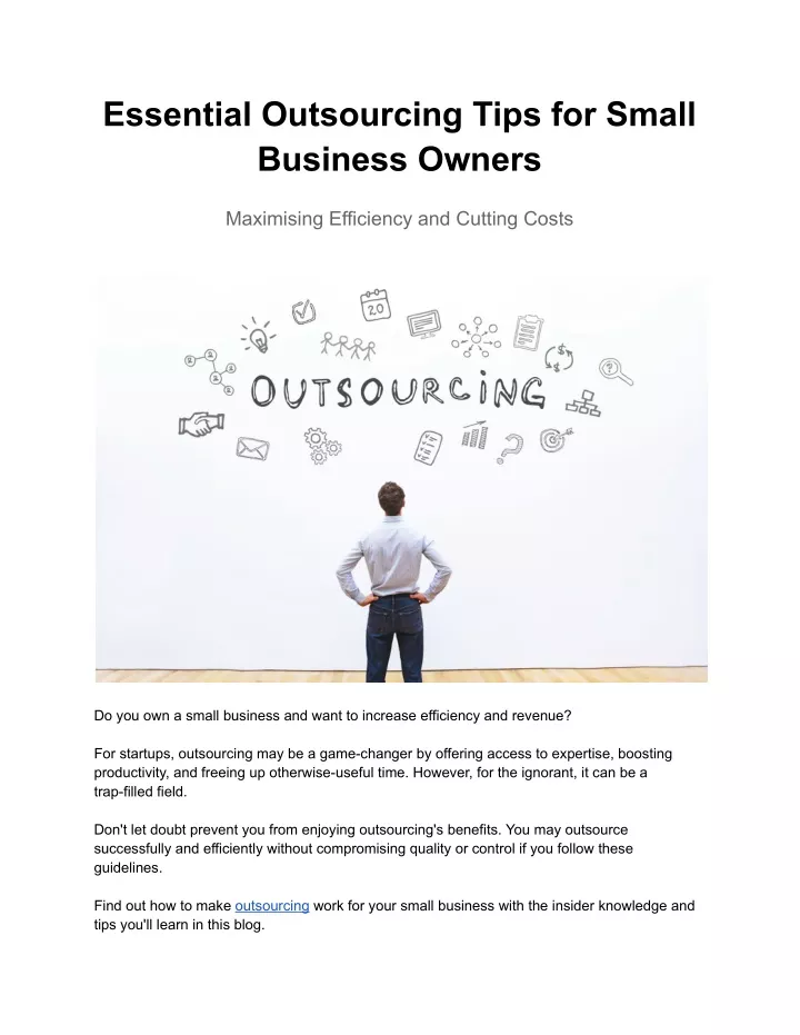 essential outsourcing tips for small business