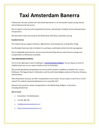 taxi amsterdam banerra