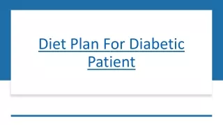 Diet plan for diabetic patient