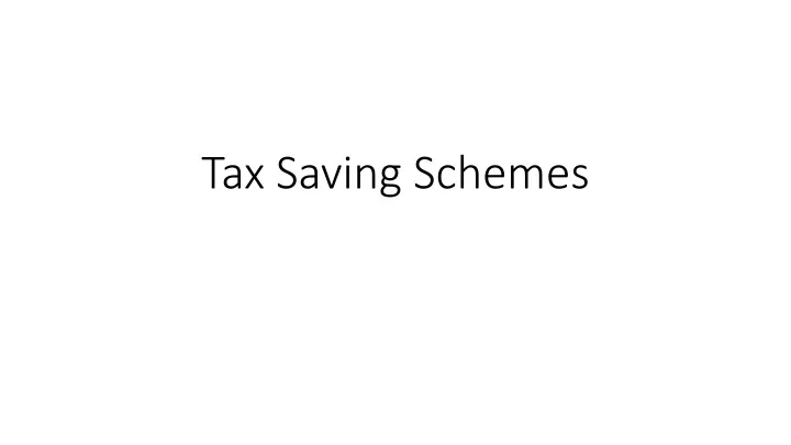 tax saving schemes