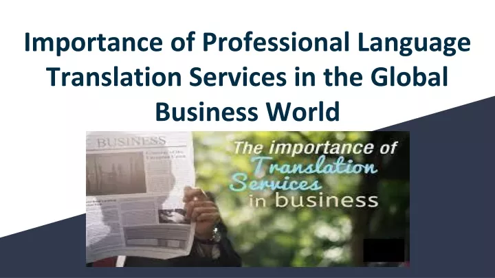 importance of professional language translation services in the global business world