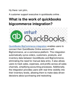 What is the work of quickbooks bigcommerce integration?