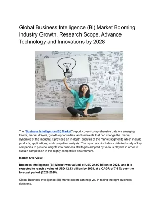 global business intelligence bi market booming