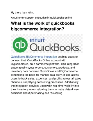 What is the work of quickbooks bigcommerce integration?