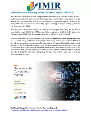 Demand of Neuromorphic Computing Market is Booming to reach By USD 8843.36 Mn