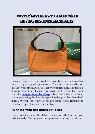 Costly mistakes to avoid when buying designer handbags
