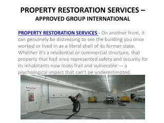 PROPERTY RESTORATION SERVICES – Approved Group International