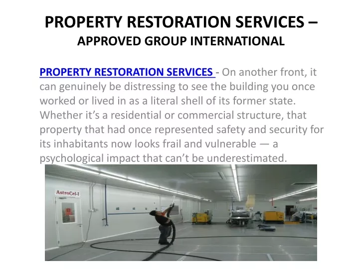 property restoration services approved group international