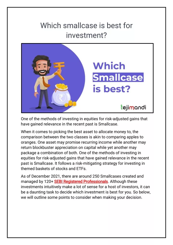 which smallcase is best for investment