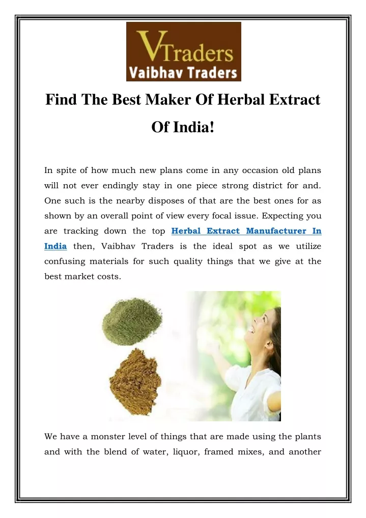 find the best maker of herbal extract