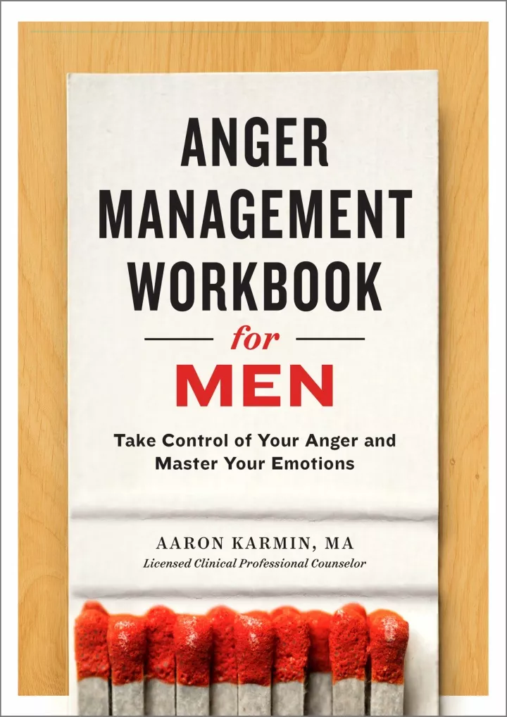 anger management workbook for men take control