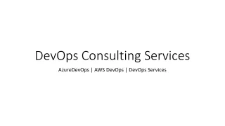 DevOps Consulting Services | Azure DevOps | AWS DevOps